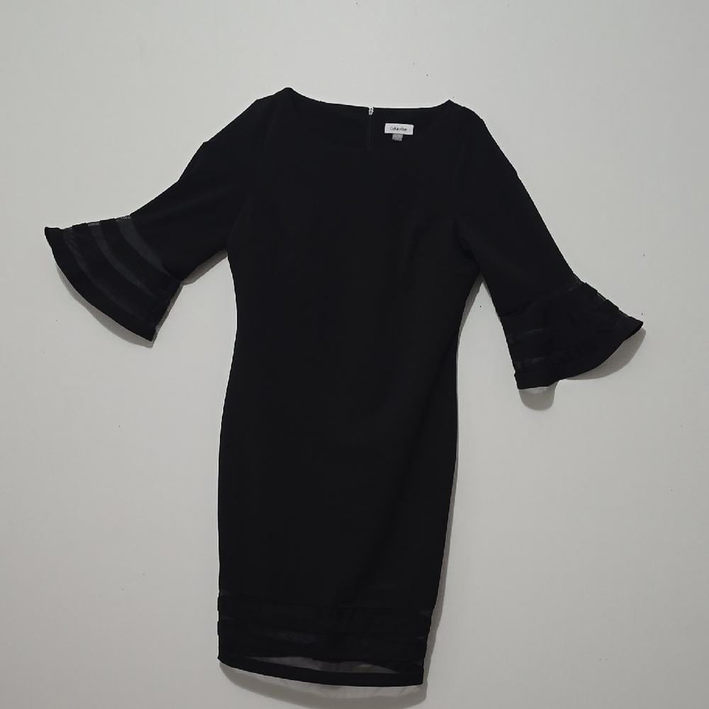 Elegant Black Dress with Flared Sleeves